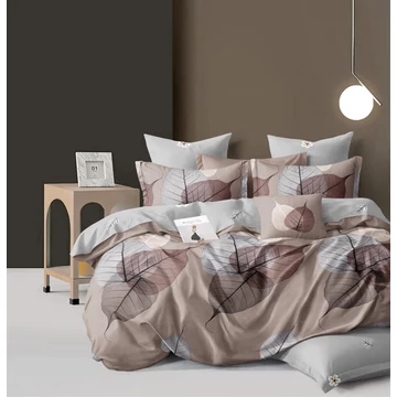 LUNA ágynemű garnitúra 6 részes 3D rózsaszínes-bézs