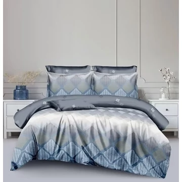 LUNA ágynemű garnitúra 6 részes 3D kék-ezüst