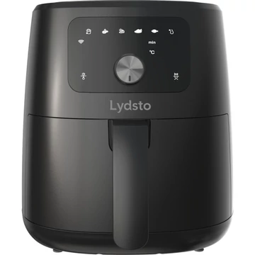 Lydsto XXL Airfryer 5L Nagy Kapacitású Okos Légsütő 1700w, Időzítő, Tapadásmentes bevonat, Extra grillrács, Kikapcsolási memória, Fekete