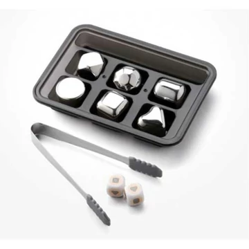 Circle Joy Stainless Steel Ice Cubes - Rozsdamentes Acél Jégkockák 6 Darab