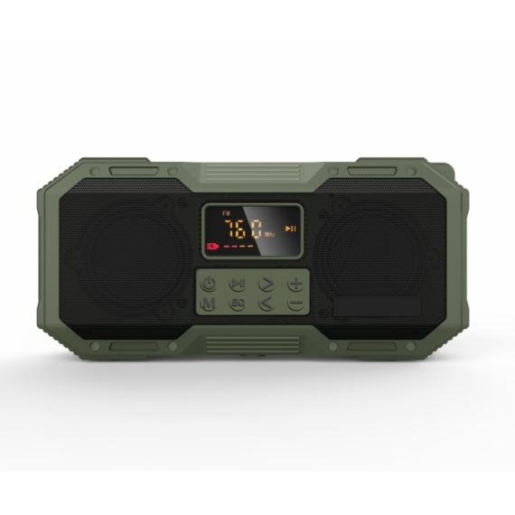 Kayinow Multifunkcionális Vészhelyzeti Jelzős, Rádiós Bluetooth Hangszóró DF-588D, Szürkészöld