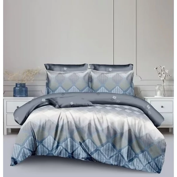 LUNA ágynemű garnitúra 6 részes 3D kék-ezüst