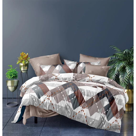 LUNA ágynemű garnitúra 3 részes 3D barna-fehér