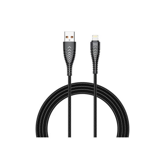 Veger V105 USB Lightning Töltőkábel 2.4A 1.2 Méter Fekete