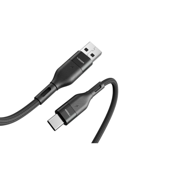 Veger AC02 USB Type-C Töltőkábel 3A 1.2 Méter Fekete
