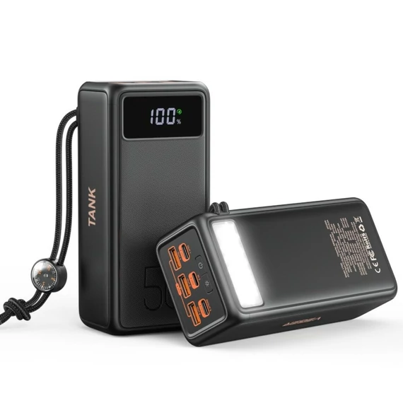 Veger Tank Boost (5001C) PD 130W Power Bank 56000 mAh Fekete