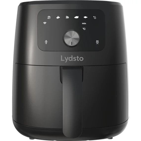 Lydsto XXL Airfryer 5L Nagy Kapacitású Okos Légsütő 1700w, Időzítő, Tapadásmentes bevonat, Extra grillrács, Kikapcsolási memória, Fekete