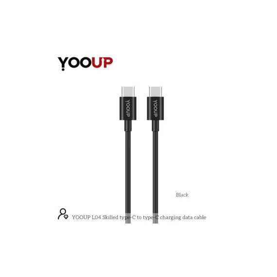 YOOUP L04 Skilled Type-C-type-C töltő adatkábel (fekete)