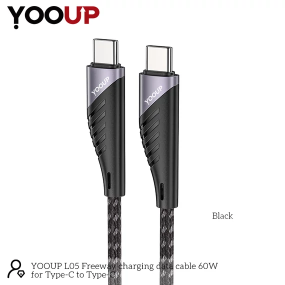YOOUP L05 Freeway töltő adatkábel 60W Type-C-Type-C