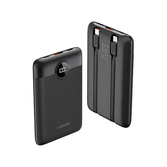 Power Bank 10000 mAh Veger C11 W1170 PD 20W fekete