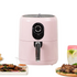 Kép 1/3 - KOOC 3.5L Nagy Kapacitású Forrólevegős sütő, Időzítő, Tapadás mentes bevonat, Memória Pink