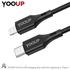 YOOUP L03 Cool PD töltő adatkábel Lightning (fekete)