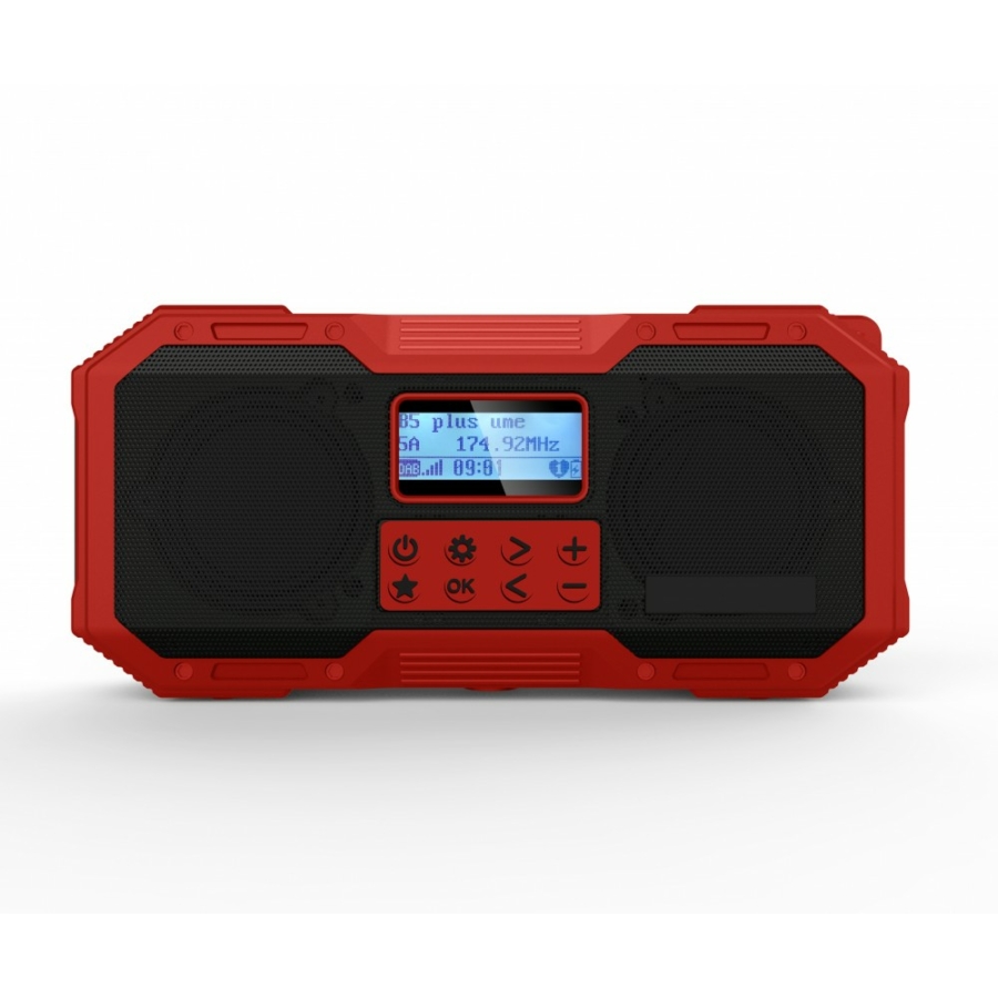 Kayinow Multifunkcionális Vészhelyzeti Jelzős, Rádiós Bluetooth Hangszóró DF-588D, Dab+, Piros